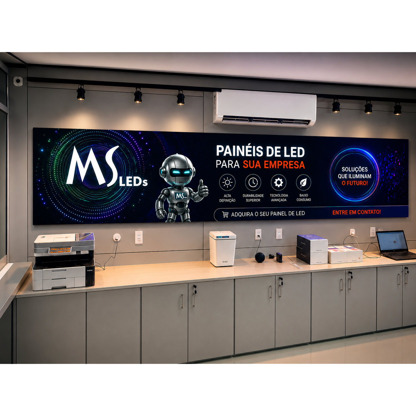 Painéis de LED MSLeds para ambientes comerciais